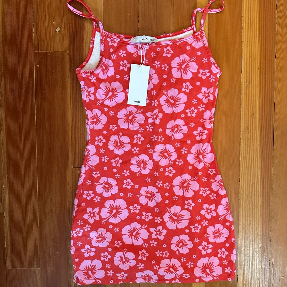 Mango Red Floral Mini Dress